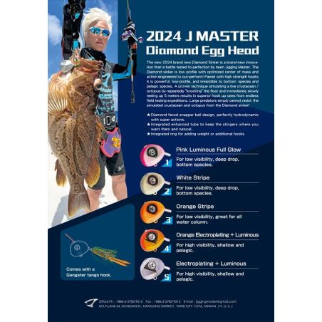 JM Diamond Egg Head 320g with Assist Hook