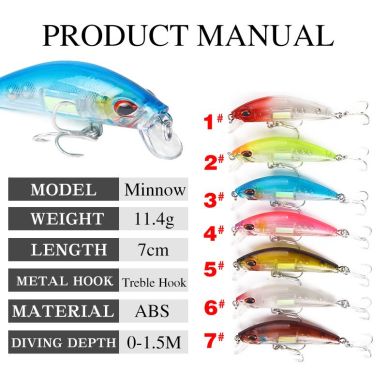 Ikatere Wei Glow Band 7cm 11.4g Minnow Fishing Lure