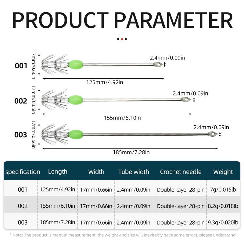 Double Layer Umbrella Hook Luminous Octopus Squid Lures Jig