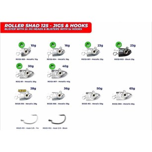 Roller Shad 125 Jig Head and Hooks