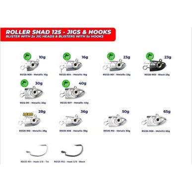 Roller Shad 125 Jig Head and Hooks