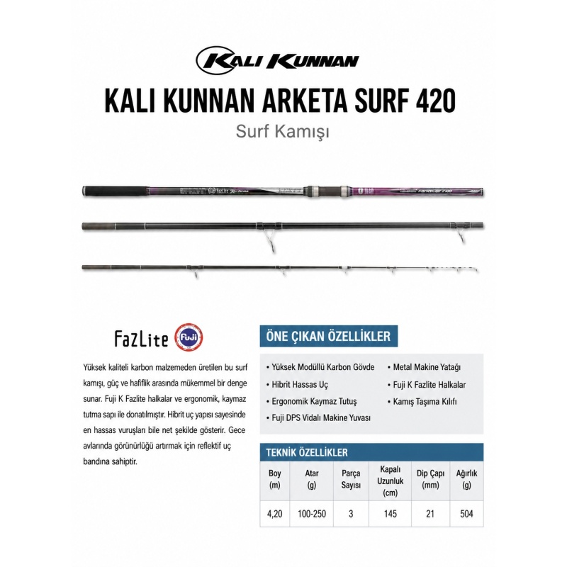 KALI KUNNAN ARKETA SURF 420 SURF KAMIŞI KALI KUNNAN ARKETA SURF 420 SURF KAMIŞI
