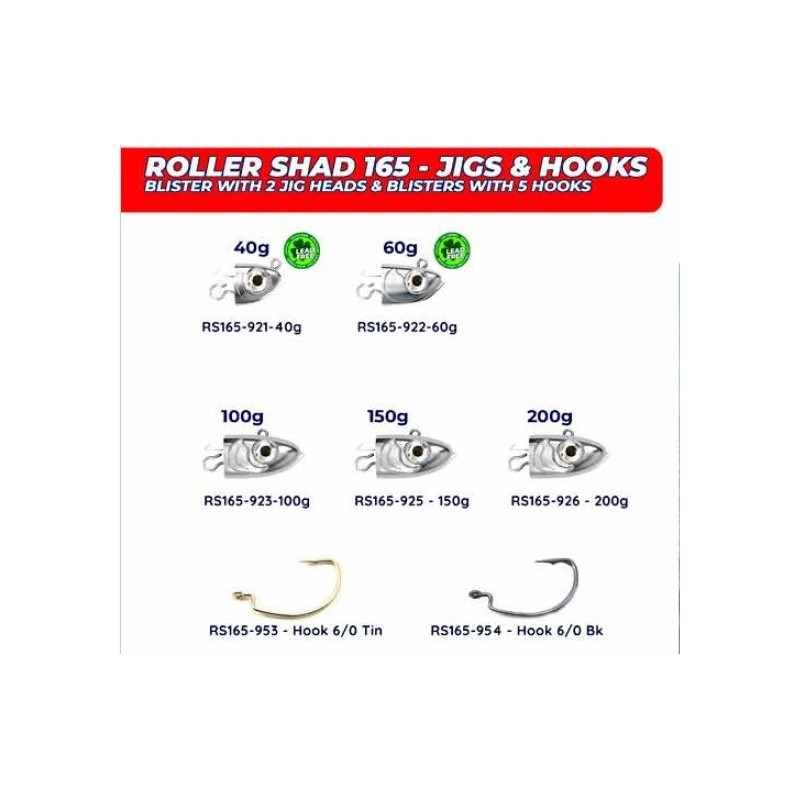 Roller Shad 165 Jighead and Hooks