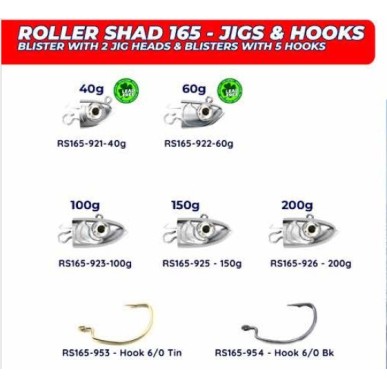 Roller Shad 165 Jighead and Hooks