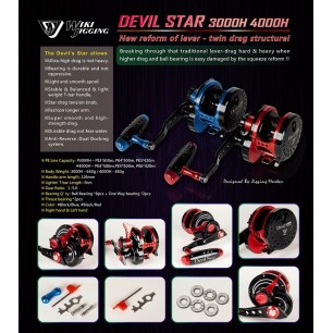 WIKI Devil Star Çift Draglı Jigging Makinası (1:6.0 Turbo Düğmeli)