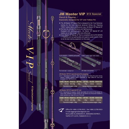 JM Master VIP 8'3 special pencil & popping rod