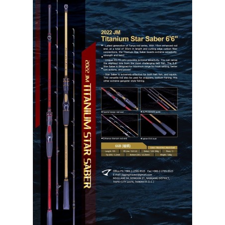 Titanium Star Saber 66B Boat Egi Rod