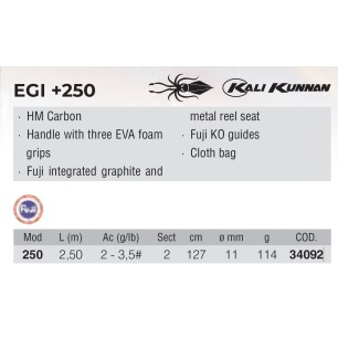 Kali Kunnan EGI + 250 /2 F Egi Rod