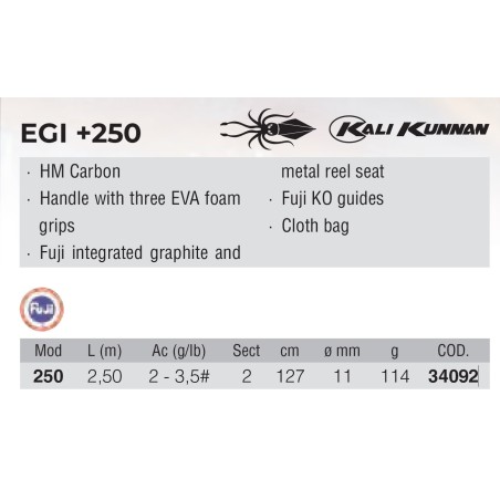 Kali Kunnan EGI + 250 /2 F Egi Rod