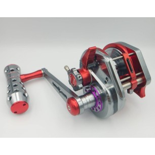 WIKI VIP Limited Edition Reel with Turbo Knob Titanium/Red