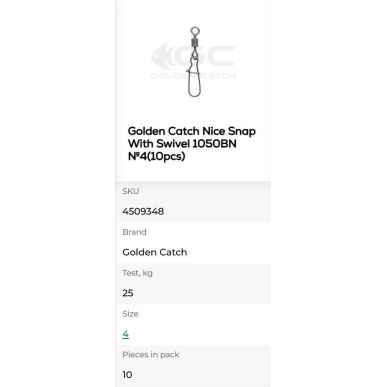 American Snap With Swivel Golden Catch 1050BN